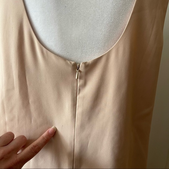 ASOS embellished stone style neckline sleeveless beige shift - Picture 9 of 9